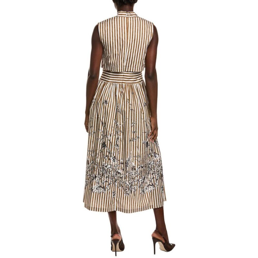 Lela Rose Womens Floral Poplin Dress, Brown - Picture 2 of 3
